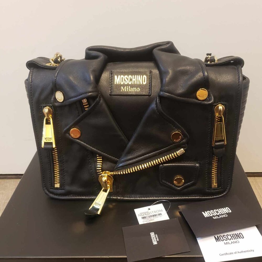 MOSCHINO Biker Shoulder Bag Black